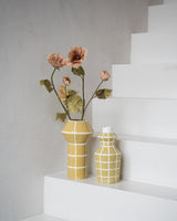 Vase Deco Yellow Tile Stoneware